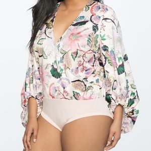 Eloquii Pink Floral bodysuit